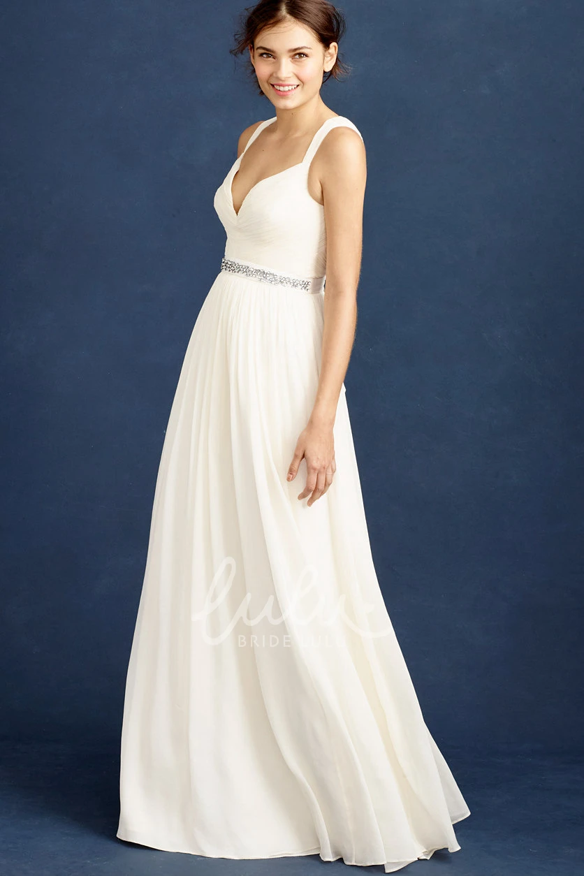 Jeweled Chiffon A-Line Maxi Wedding Dress Unique & Glamorous