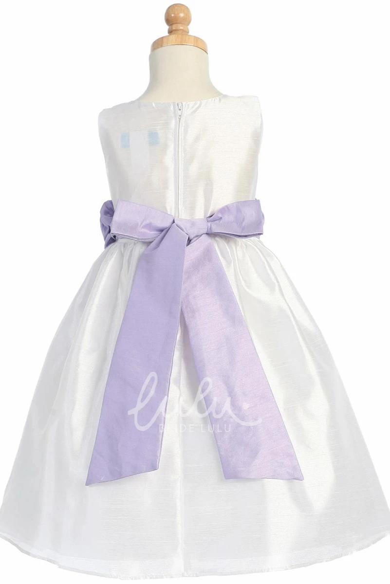 Tiered Organza Flower Girl Dress Tea-Length Flowy Women