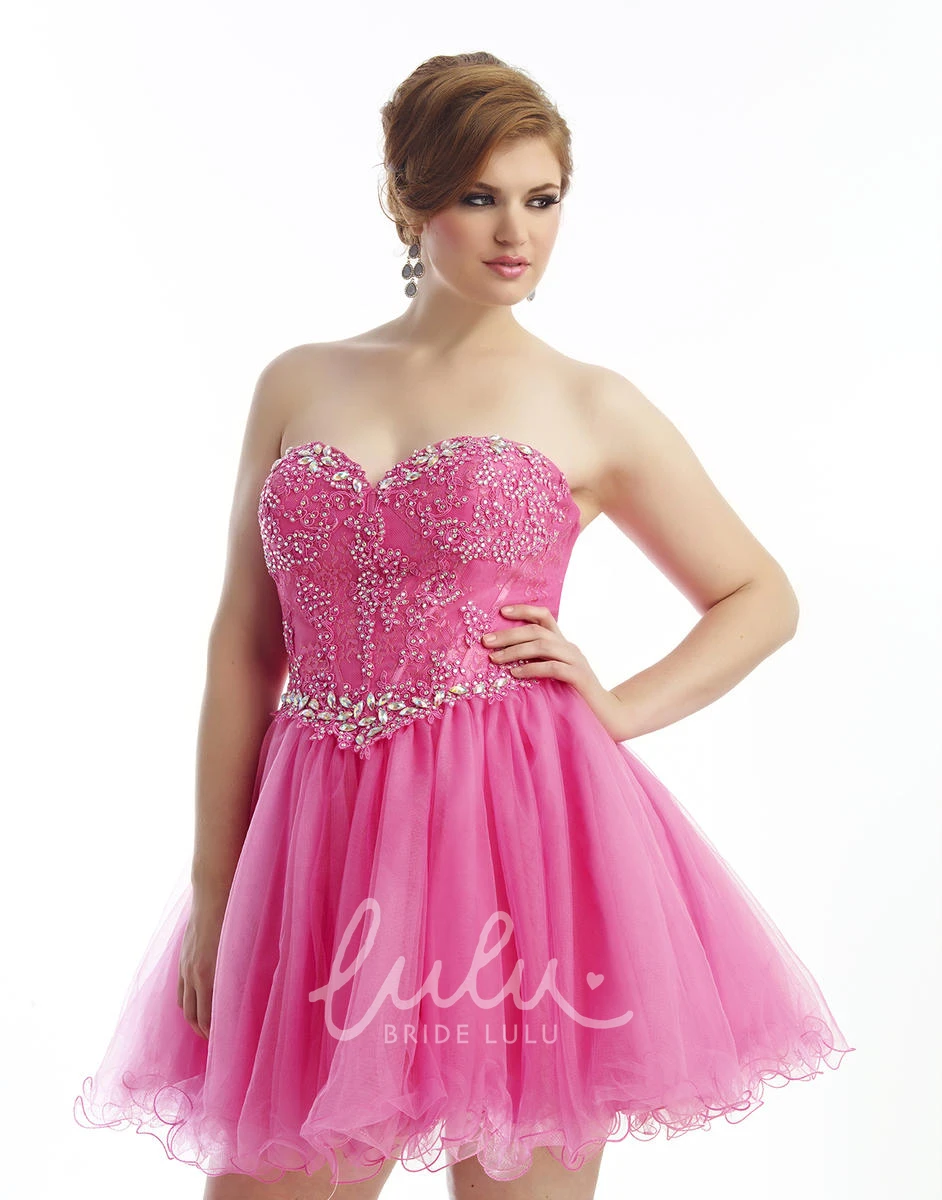 Lace Applique A-line Sweetheart Short Dress