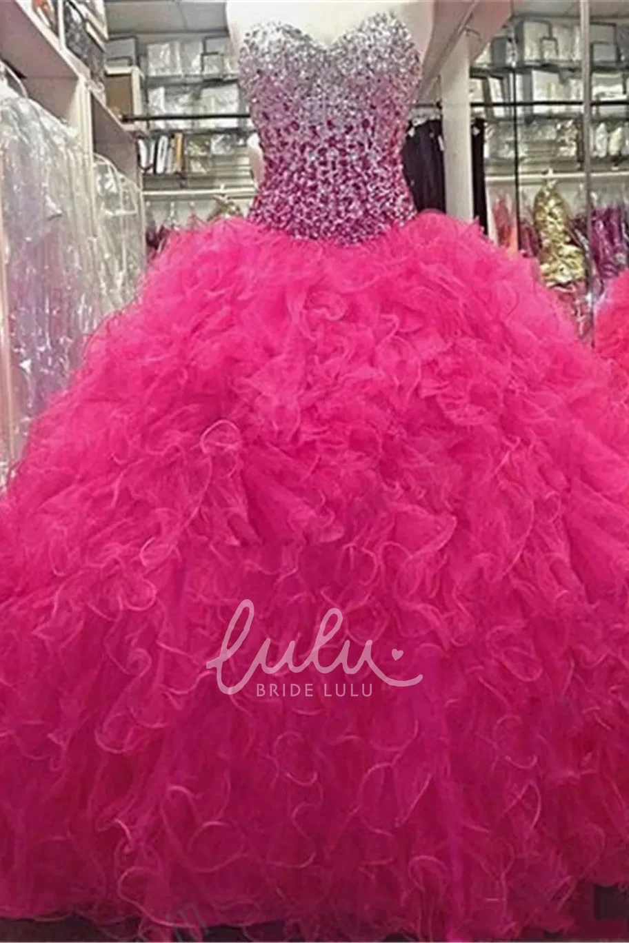 Classy Lace-up Corset Back Sweetheart Ball Gown Dress