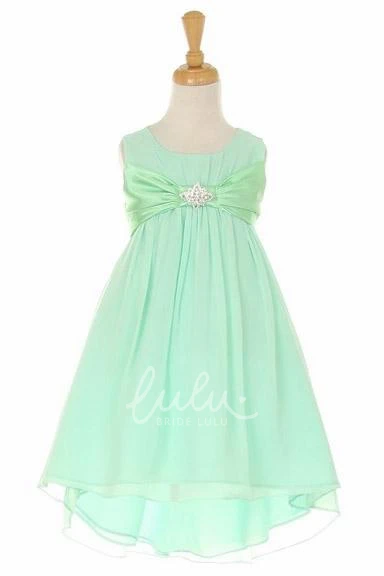 Knee-Length Chiffon & Satin Flower Girl Dress Classy and Modern