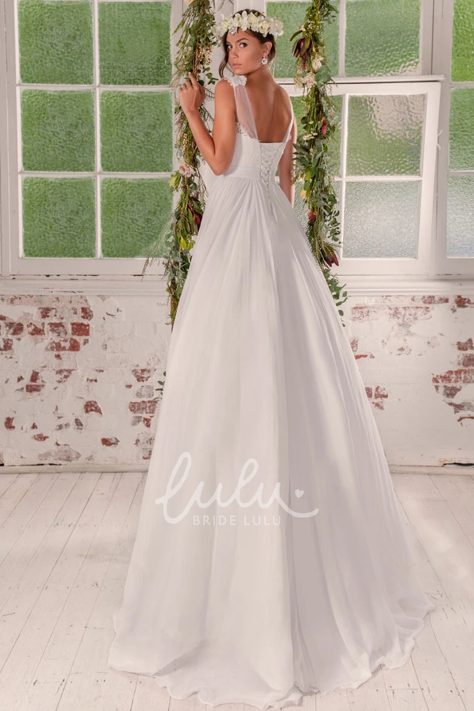Sleeveless A-Line Wedding Dress Scoop-Neck Bridal Gown
