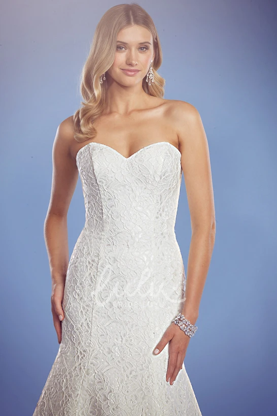 Lace Sweetheart Wedding Dress Sleeveless Floor-Length Style