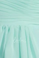 Sweetheart Chiffon Criss Cross Pleated Bridesmaid Dress Flowy Prom Dress