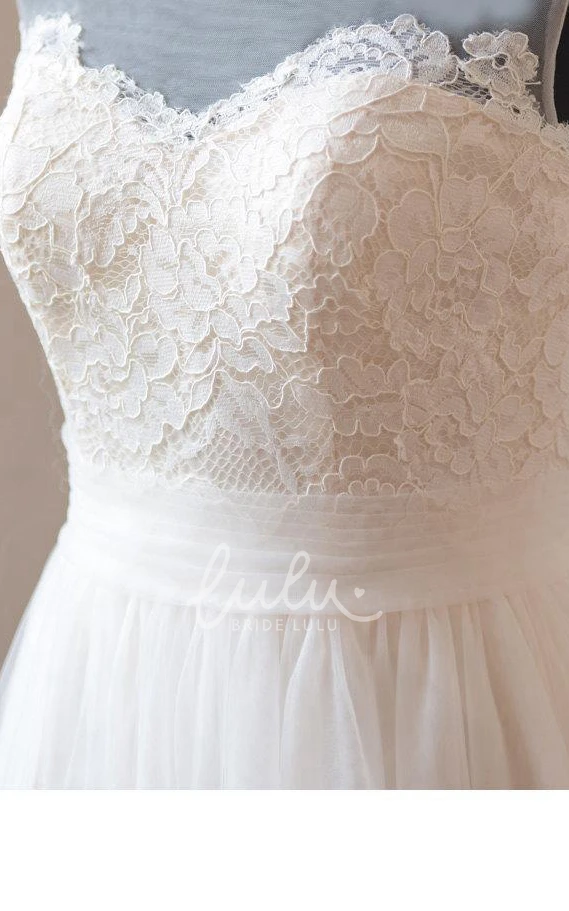 Modest Elegant A-Line Boho Lace Wedding Dress Romantic Airy Chiffon Tulle Bridal Gown with Appliques