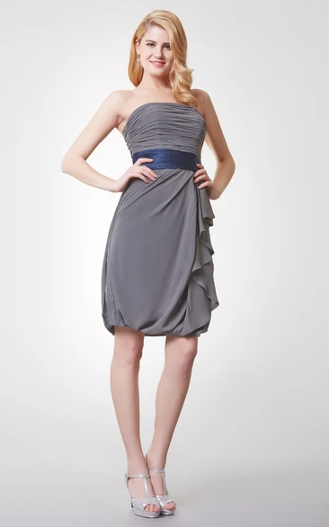 Sleeveless Ruched Draped Chiffon Dress With Backless Simple Boho Mini