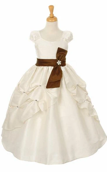 Floral Ankle-Length Tiered Flower Girl Dress with Split Front Unique 2024