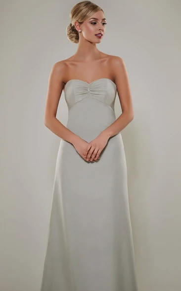 Empire Chiffon Bridesmaid Dress with Ruched Bodice Sleeveless Sweetheart