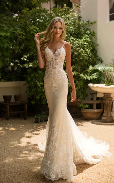 Mermaid Wedding Dresses with Long Train Bridelulu