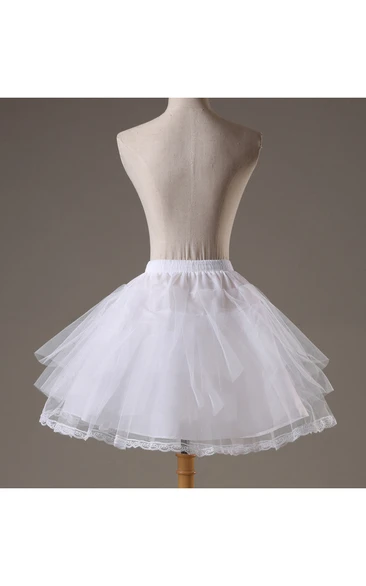 White Short Tutu Skirt with Three-layer Net and Boneless Design Casual Dress