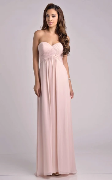 Empire A-Line Chiffon Bridesmaid Dress Sweetheart Neckline and Ruched Bust