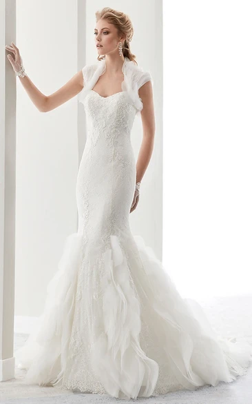 Lace Sheath Wedding Dress with Sweetheart Neckline and Mermaid Style