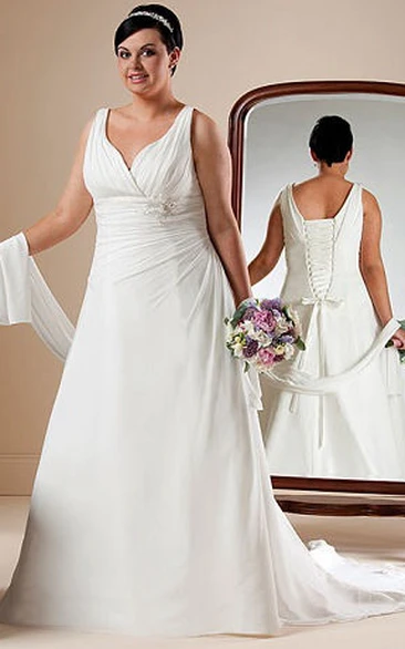 Sweetheart A-Line Bridal Gown with Lace-Up and Shawl Classic Wedding Dress