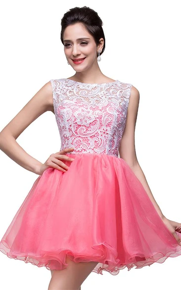 Sleeveless Lace Homecoming Dress Lovely Short Dress for Women