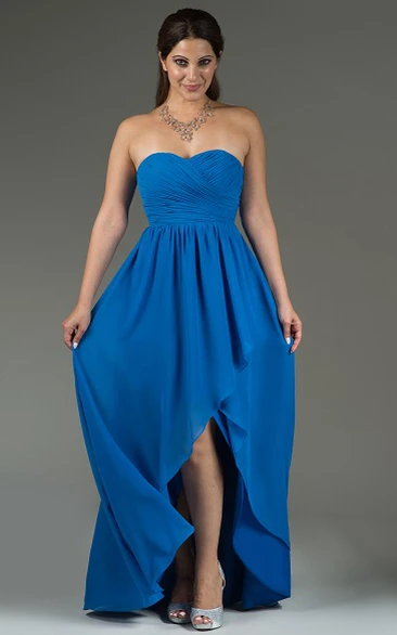 A-Line Chiffon Bridesmaid Dress with Side Split and Sweetheart Neckline