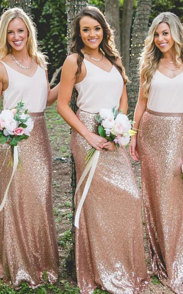 Sequin blush hot sale bridesmaid dresses