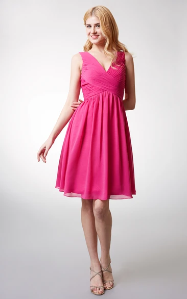 Short V-neck Bridesmaid Dress Chic & Modern