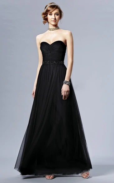 Sequin Knot A-Line Bridesmaid Dress Sweetheart Style