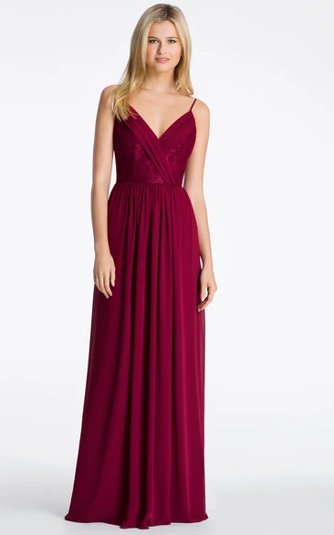 Embroidered Chiffon Bridesmaid Dress with Straps Unique Bridesmaid Dress