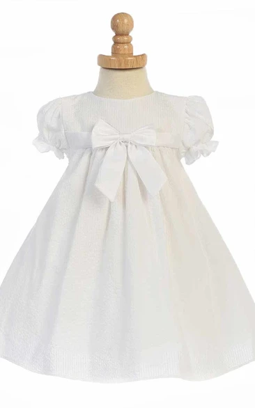 Cap-Sleeve Tiered Tea-Length Flower Girl Dress With Split Unique Bridesmaid Dress