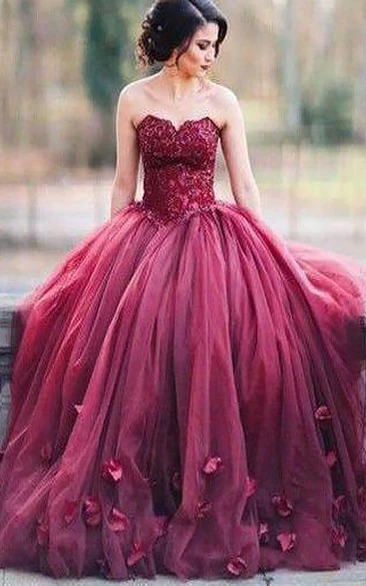 Lace Tulle Sweetheart Ball Gown for Bridesmaids