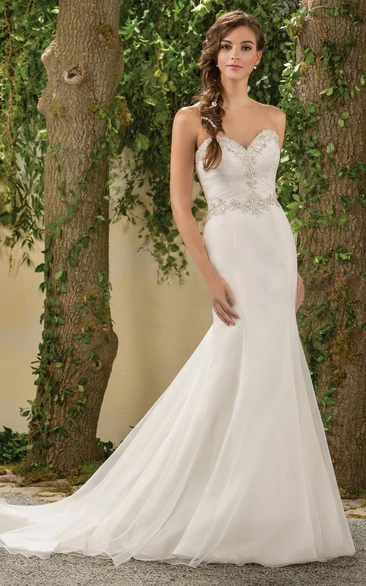 Ruched Mermaid Wedding Dress with Sweetheart Neckline