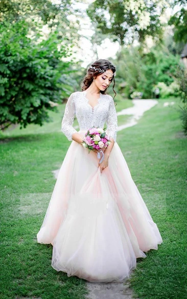 Pink wedding dresses for older clearance brides