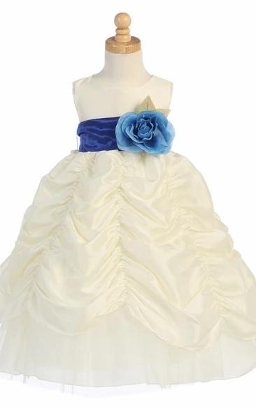 Tiered Tulle & Taffeta Flower Girl Dress Classy Tiered Tulle & Taffeta Dress for Girls