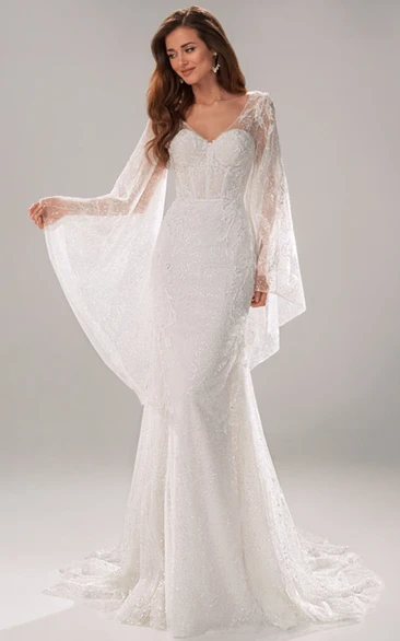 Romantic Lace Tulle Sweetheart Wedding Dress with Appliques Sheath Style