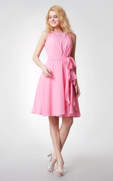 Tiered Chiffon Dress with Keyhole and Sleeveless Design for Any Occasion