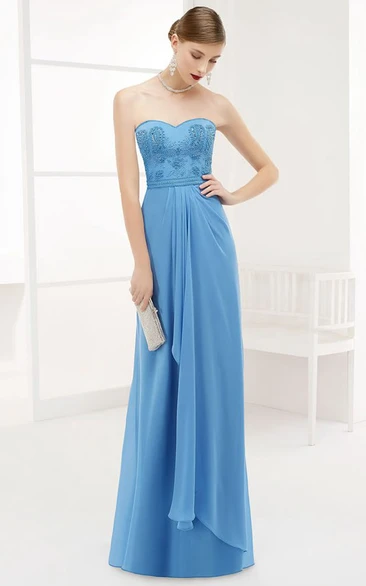 Sweetheart Chiffon Prom Dress with Removable Wrap Top Classy Long Prom Dress