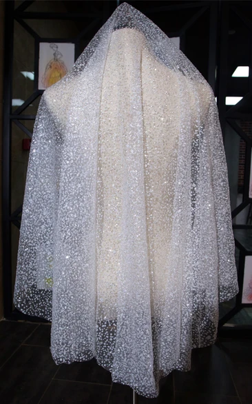Fingertip Wedding Dress Veil Bright Flashing and Elegant