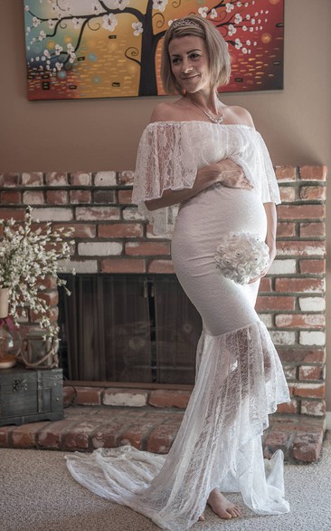 Pregnant mermaid wedding top dress