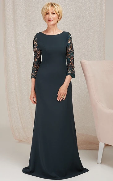 Modest Satin A Line Mother of the Bride Dress with Bateau Neckline and Zipper Formal Dress