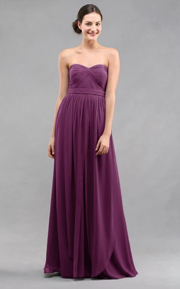 Sweetheart Empire Chiffon Bridesmaid Dress with Criss-Cross Classy Bridesmaid Dress