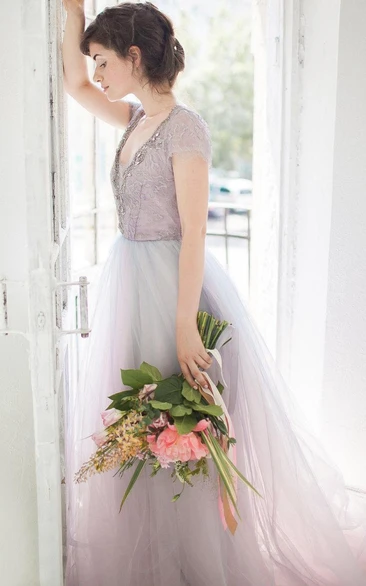 Lavanda Tulle Bridesmaid Dress Elegant Gown