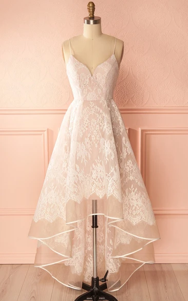 Elegant Lace Sleeveless Prom Dress with Zipper and Flower Straps Classy & Chic