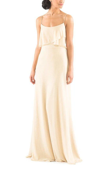 Sheath Long Dress Elegant Spaghetti Straps Style