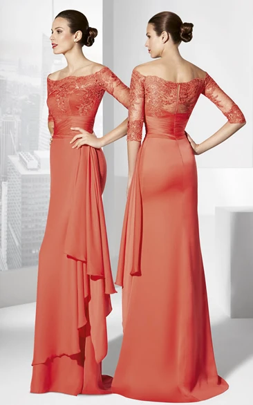 Lace Strapless Trumpet Bridesmaid Dress with Appliques