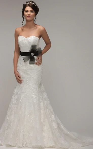 Lace Sweetheart Wedding Dress with Corset Back Sheath