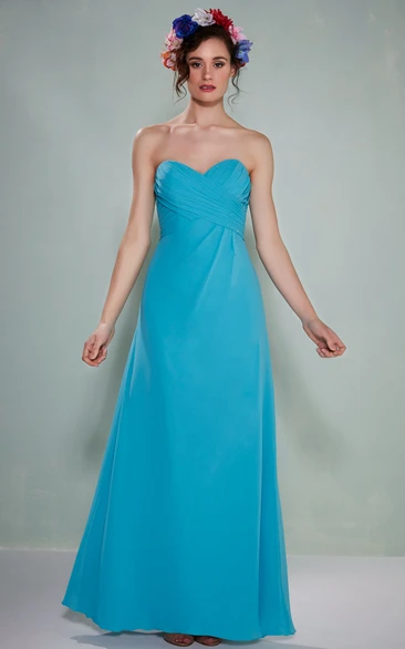 Sweetheart Chiffon Bridesmaid Dress with Criss-Cross Sleeveless Dress