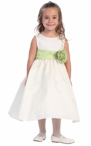 Tiered Tea-Length Flower Girl Dress Elegant and Flowy