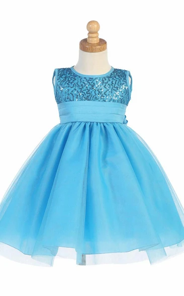 Empire Tiered Tulle Flower Girl Dress Tea-Length 2024