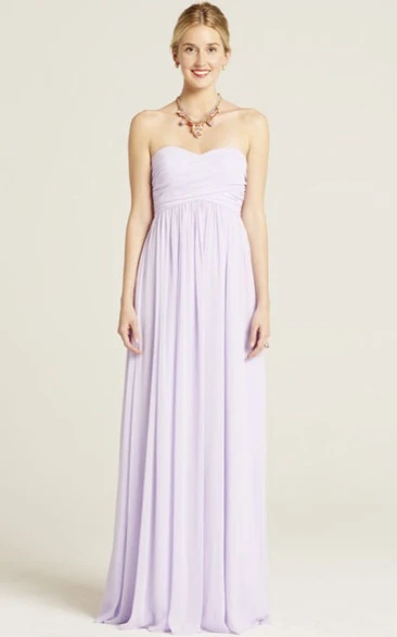 Sweetheart Empire Chiffon Bridesmaid Dress Maxi Length