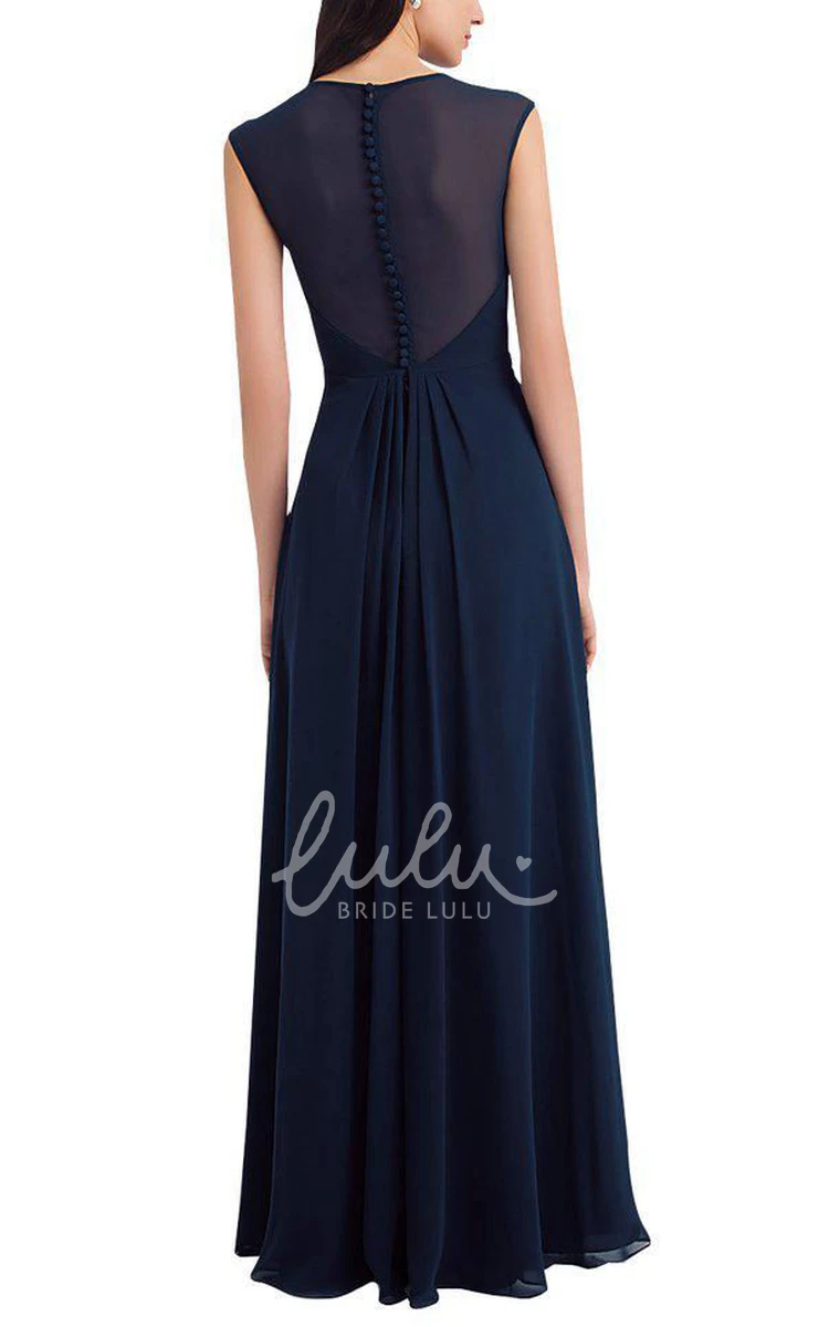 Anne Queen Chiffon Bridesmaid Dress with Floor-length and Flowy Design