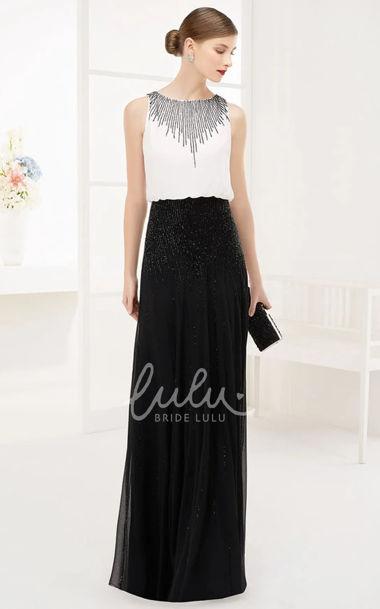 Sleeveless Chiffon Prom Dress with Sequins and Back Keyhole Elegant Long Prom Dress 2024