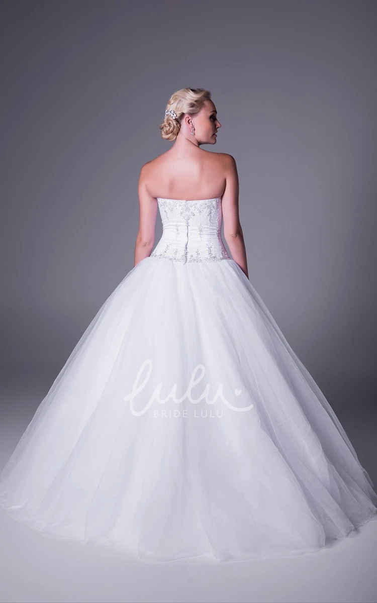 Sweetheart Maxi Tulle Wedding Dress with Beading Ball Gown