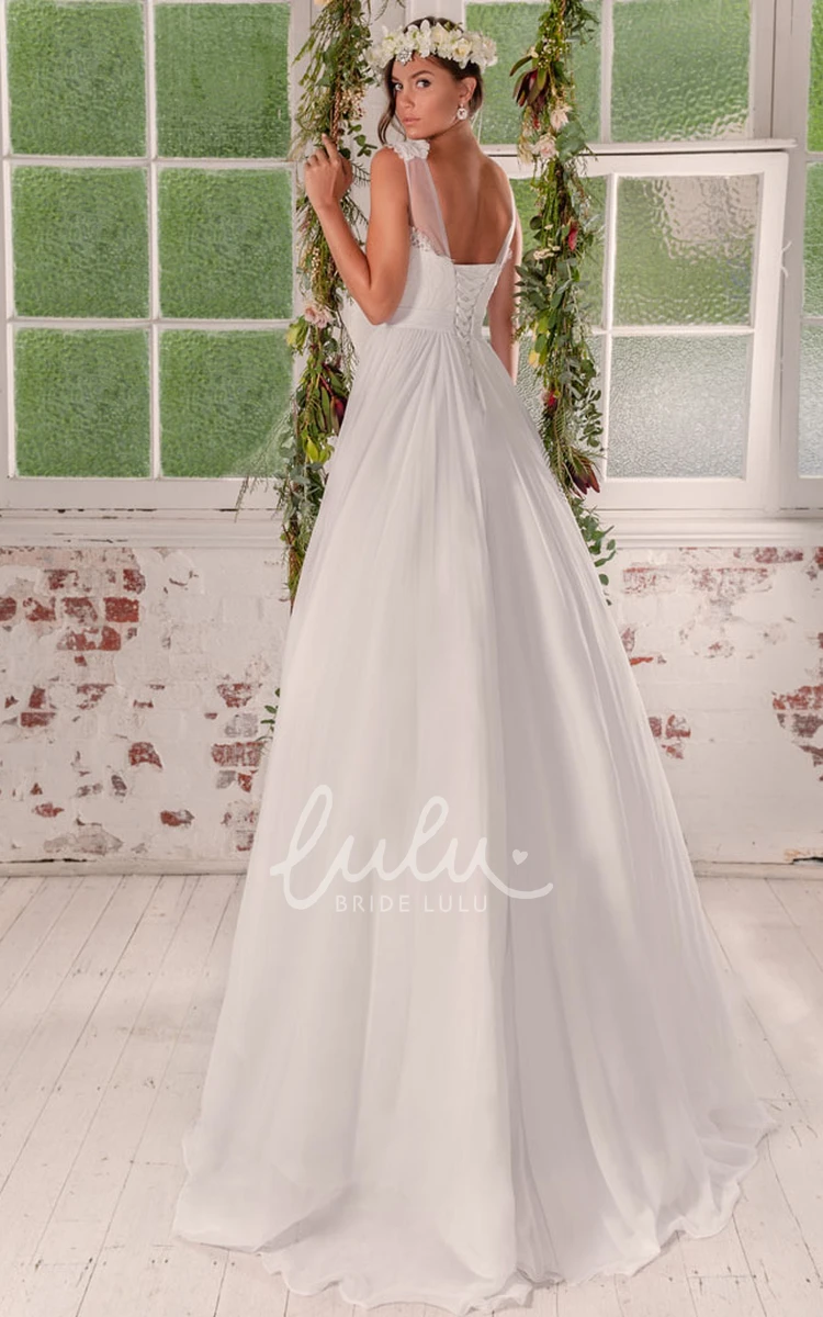 Sleeveless A-Line Wedding Dress Scoop-Neck Bridal Gown