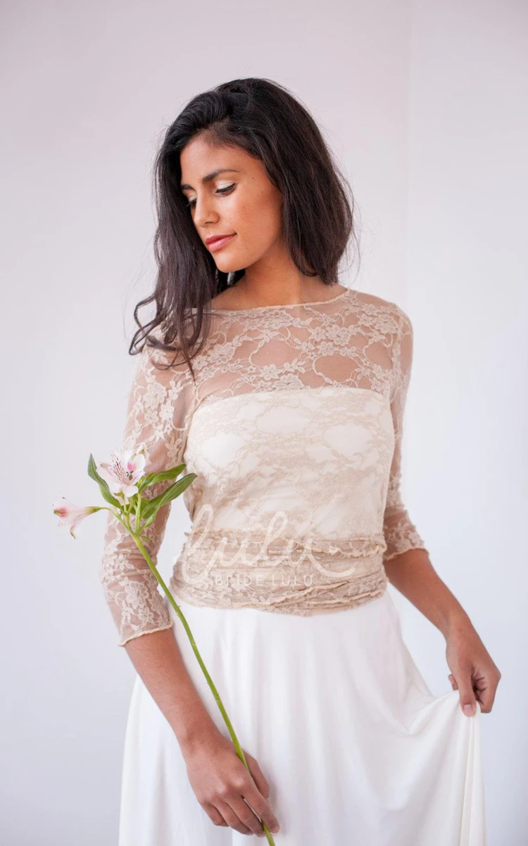 Bohemian Lace Floor-Length Dress with Draping Sleeves