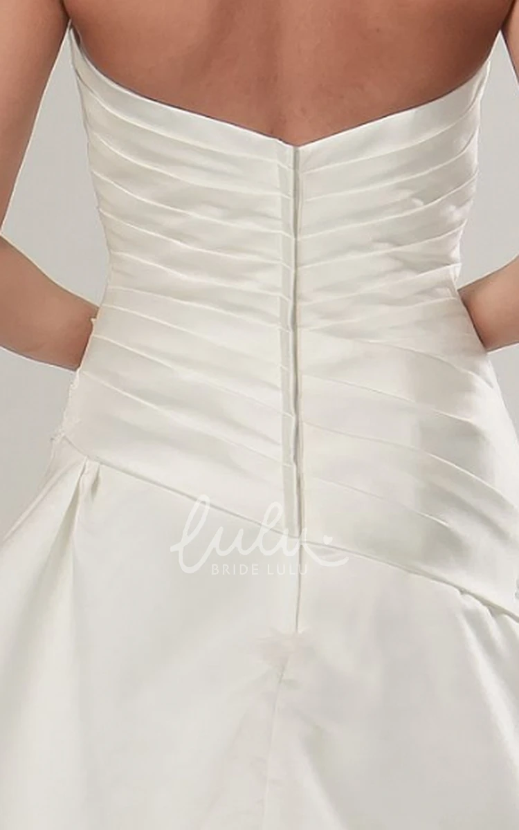 A-Line Satin Wedding Dress with Sweetheart Neckline and Pick Up